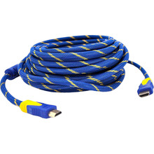 Кабель MERLION HDMI-HDMI 1.5 м v1.4 OD-8.0mm Blue/Gold (YT-HDMI(M)/(M)NY/BL-1.5m)