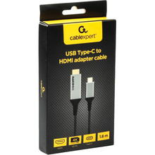 Кабель CABLEXPERT USB Type-C - HDMI 1.8 м (A-CM-HDMIM4K-1.8M)