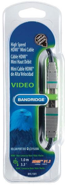 Кабель BANDRIDGE BLUE BVL1502 Mini HDMI Cable 2m