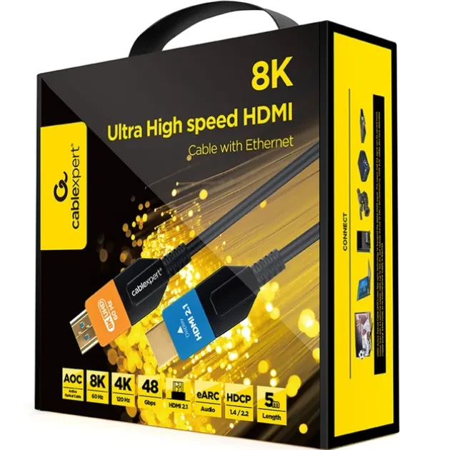 Кабель CABLEXPERT (AOC) HDMI V.2.1 5 м (CC-HDMI8K-AOC-5M) Тип роз'єму HDMI - HDMI