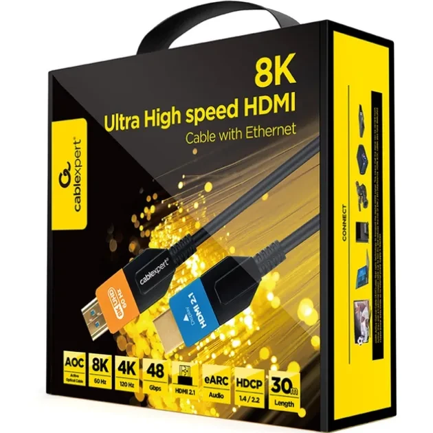 Кабель CABLEXPERT (AOC) HDMI V.2.1 30 м (CC-HDMI8K-AOC-30M) Тип роз'єму HDMI - HDMI