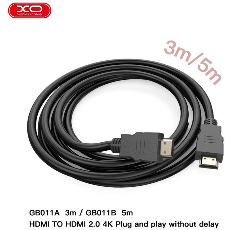 Кабель XO GB011A HDMI-HDMI 4K 3.0m Black (GB011A-3m-BK) Тип роз'єму HDMI - HDMI