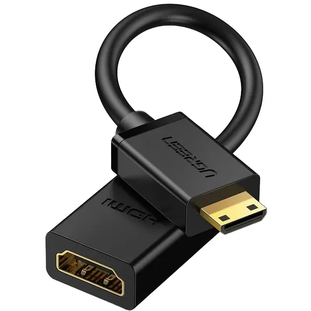 Переходник UGREEN Mini HDMI Male to HDMI Female Adapter Cable 0,22 m Black 20137 (90402195) Вид переходник