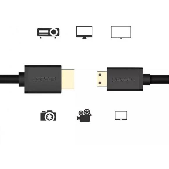 Кабель UGREEN HD108 miniHDMI to HDMI 1.5 m Black (90403473) Тип роз'єму HDMI - mini HDMI