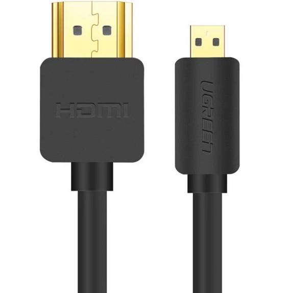 Кабель UGREEN HD127 microHDMI to HDMI 1 m v2.0 UltraHD 4K-3D Black 30148 (90402179) Вид кабель