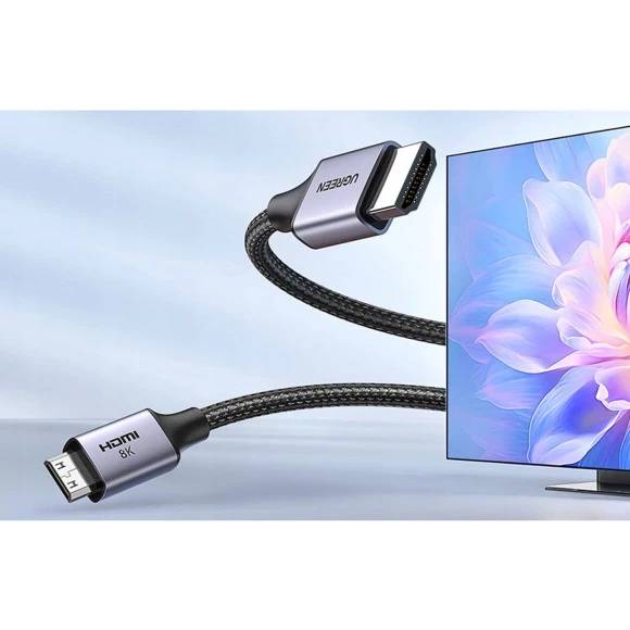 Кабель UGREEN HD163 miniHDMI to HDMI 2 m v2.1 Black (90403474) Вид кабель