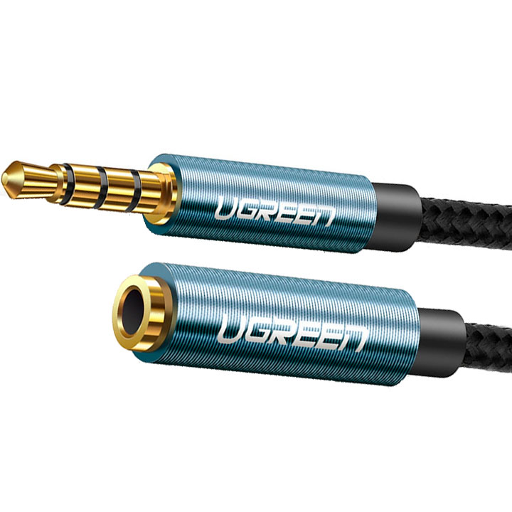 Кабель UGREEN AV118 3.5 mm Male to 3.5 mm Female 2 м Black (90403184)