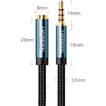 Кабель UGREEN AV118 3.5 mm Male to 3.5 mm Female 2 м Black (90403184)