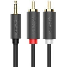 Кабель UGREEN AV102 3.5 mm to 2RCA Audio Cable 2 m Gray (904019641)