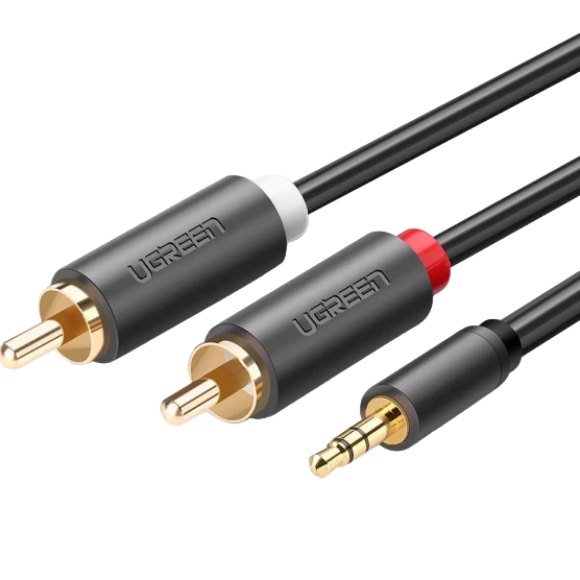 Кабель UGREEN AV102 3.5 mm to 2RCA Audio Cable 2 m Gray (904019641)