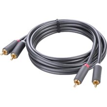 Кабель UGREEN AV104 2RCA to 2RCA Audio Cable 1 m Black (90401971)