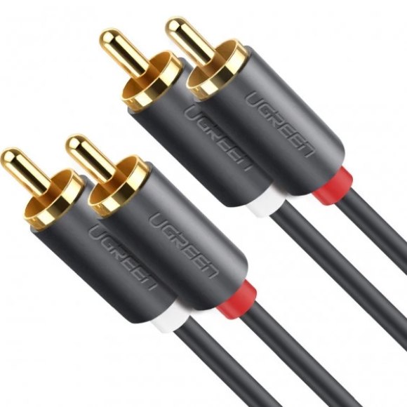 Кабель UGREEN AV104 2RCA to 2RCA Audio Cable 2 m Black (90401973) Вид кабель