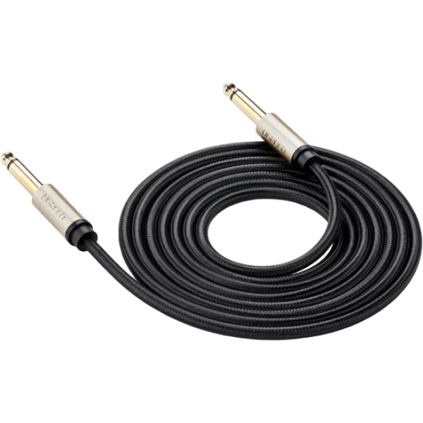 Кабель UGREEN AV128 6.3 mm to 6.3 mm Audio Cable Braided 3 m Gray (90402017)