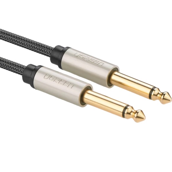 Кабель UGREEN AV128 6.3 mm to 6.3 mm Audio Cable Braided 3 m Gray (90402017) Тип разъема 6.3 (папа) - 6.3 (папа)