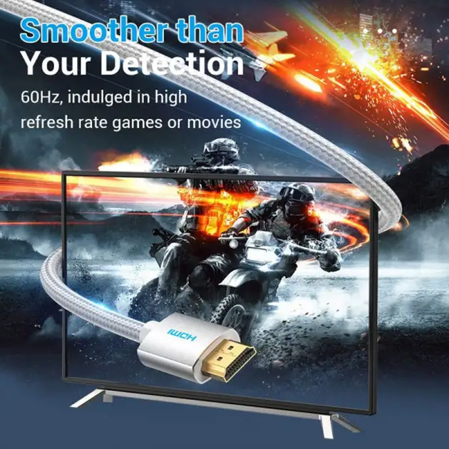 Кабель VENTION HDMI - HDMI 4K 3 м Silver Metal Type (AABII) Тип роз'єму HDMI - HDMI