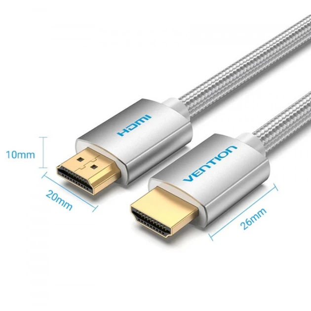 Кабель VENTION HDMI - HDMI 4K 3 м Silver Metal Type (AABII) Вид кабель