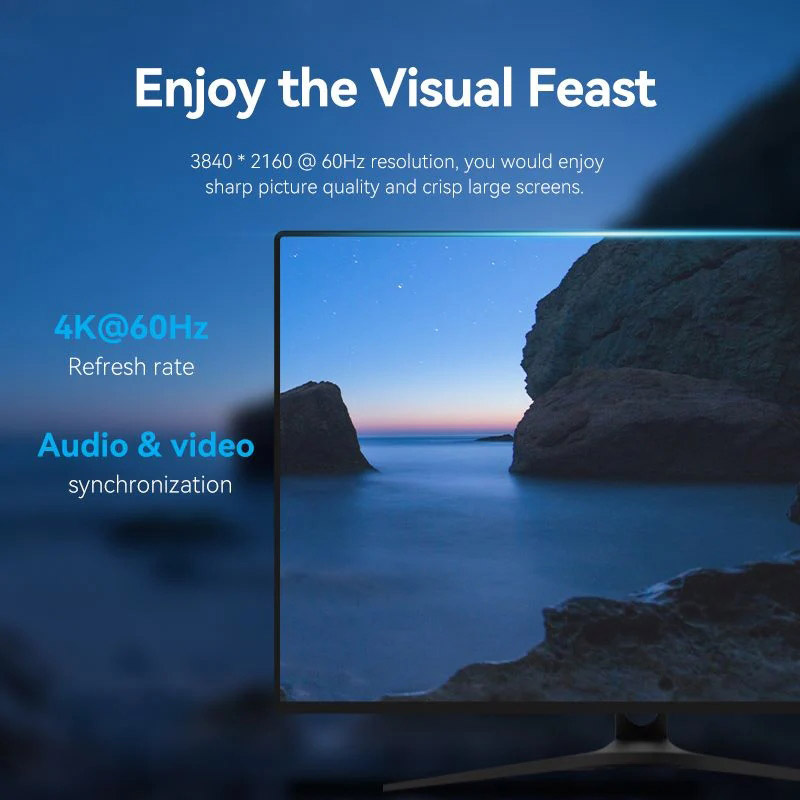 Зовнішній вигляд Кабель VENTION DisplayPort M-M 1.5м V1.2 4K 60 Гц (HAKBG)