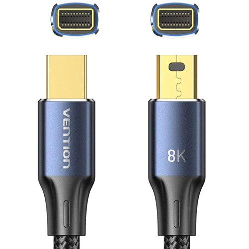 Кабель VENTION DisplayPort mini M - mini M 2.0м V1.4 8K 60Гц Blue Aluminum Alloy (HCGLH) Вид кабель