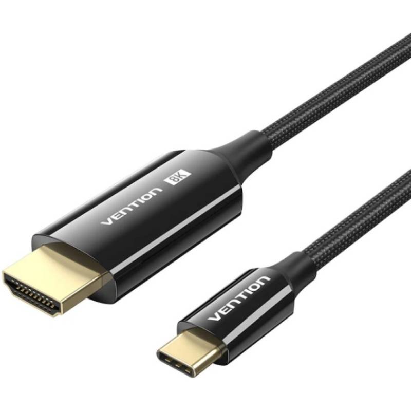 Кабель VENTION USB 3.1 Type-CM - HDMI M 1.8 м 8K Zinc Alloy TPE Black (CRCBAC)