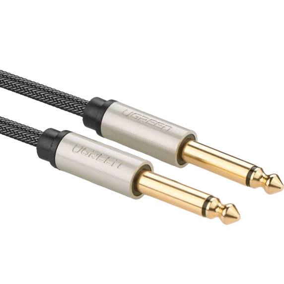 Кабель межблоковый UGREEN AV128 6.3 mm to 6.3 mm Audio Cable Braided 2 m Gray (10638) Вид кабель