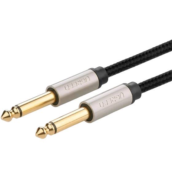 Кабель межблоковый UGREEN AV128 6.3 mm to 6.3 mm Audio Cable Braided 2 m Gray (10638)