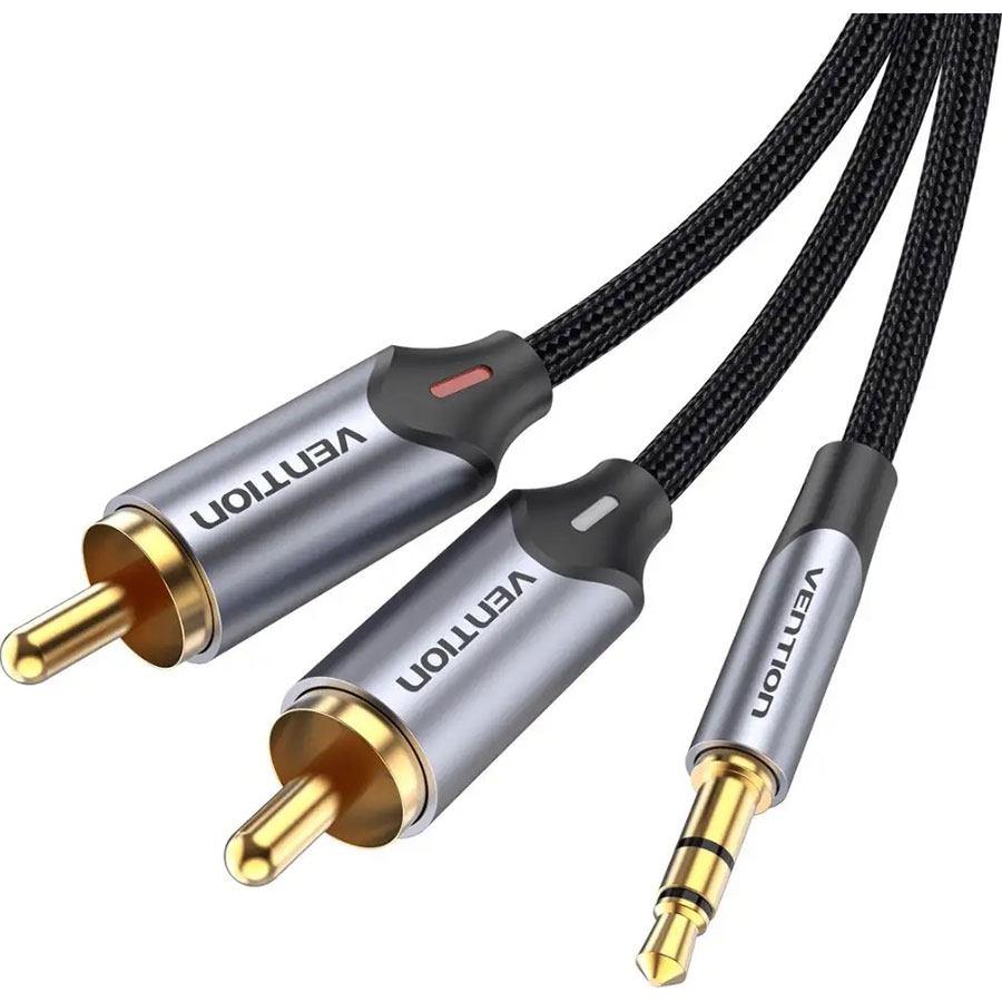 Кабель Vention AUX 3.5 mm M - 2xRCA M, 1 м. Black (BCNBF) Вид кабель