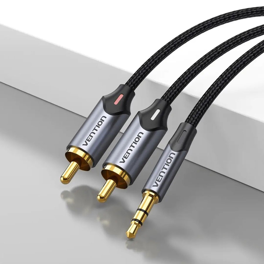 Кабель Vention AUX 3.5 мм M - 2xRCA M, 2 м. Black (BCNBH) Тип роз'єму 3.5 - 2 x RCA