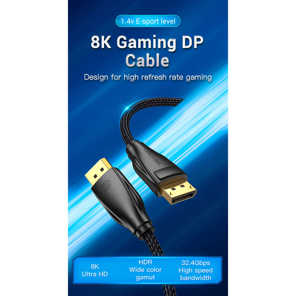 Кабель DisplayPort v1.4 10m Black (HCCBL) Вид кабель