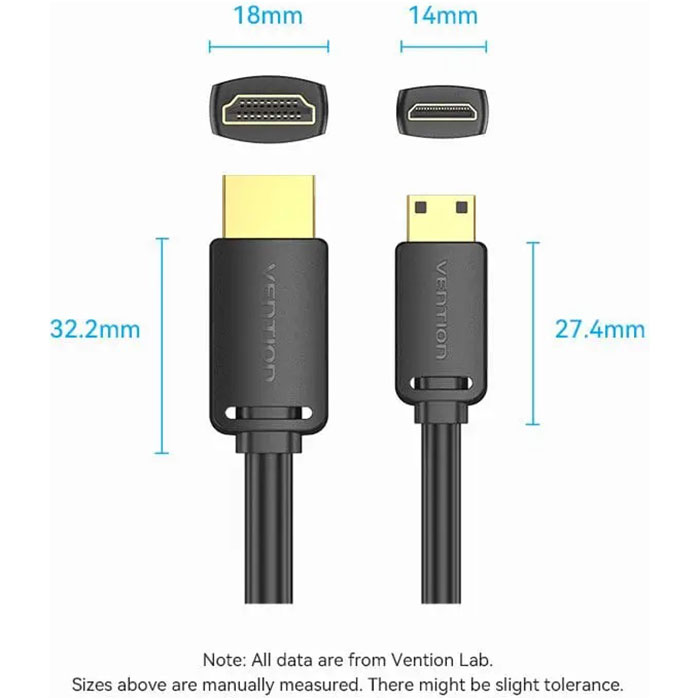 Кабель Vention HDMI - mini HDMI 2 м. (AGHBH) Конектори папа-папа