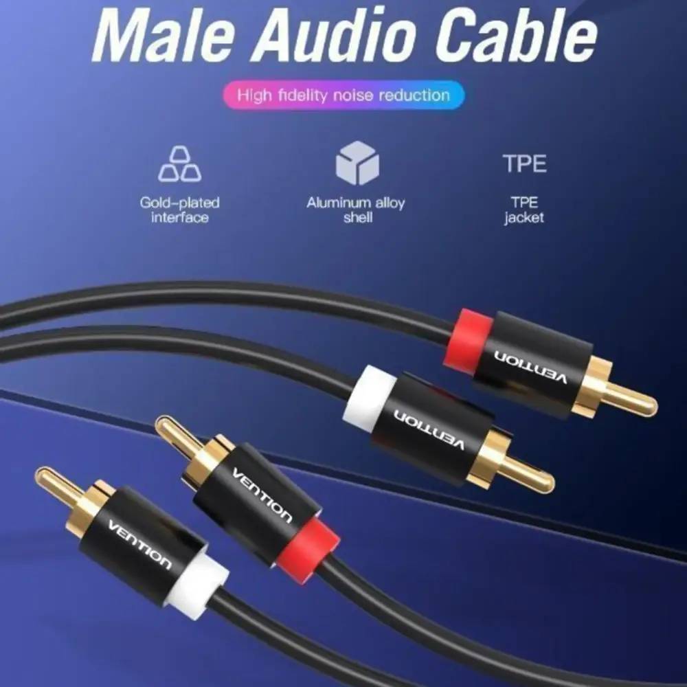 Кабель VENTION 2RCA Male to 2RCA Male Audio Cable 1 м Black (VAB-R06-B100) Довжина 1