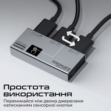 Світч Promate MediaSwitch-2T HDMI to HDMI Silver (mediaswitch-2t)