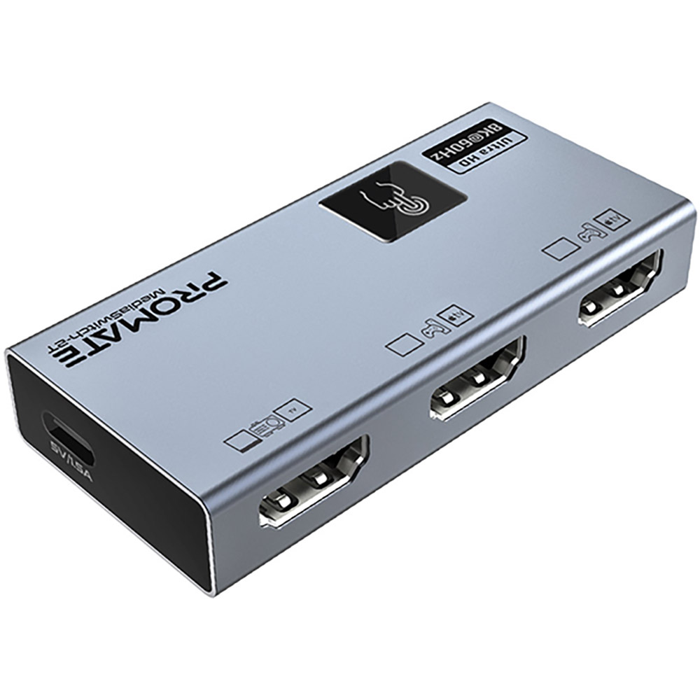 Свитч Promate MediaSwitch-2T HDMI to HDMI Silver (mediaswitch-2t)