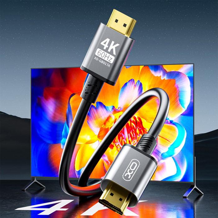 Кабель XO HDMI - HDMI v2.0 3 м Black (GB017A-HDMI.tranish) Коннекторы папа-папа