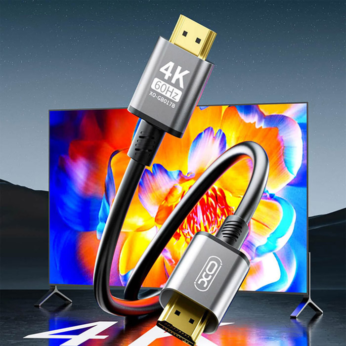 Кабель XO HDMI - HDMI v2.0 5 м Black (GB017B-HDMI.tranish) Коннекторы папа-папа