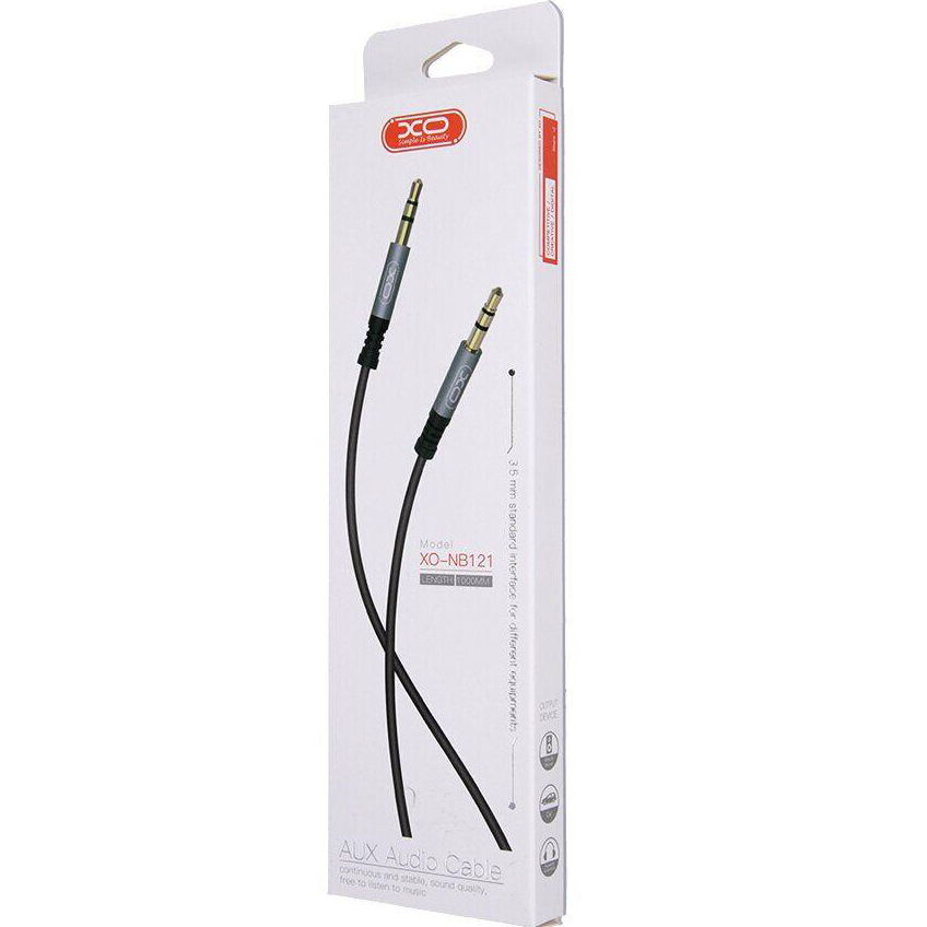 Кабель XO NB121 Audio Cable AUX 1 м Black (XO-NB121) Длина 1