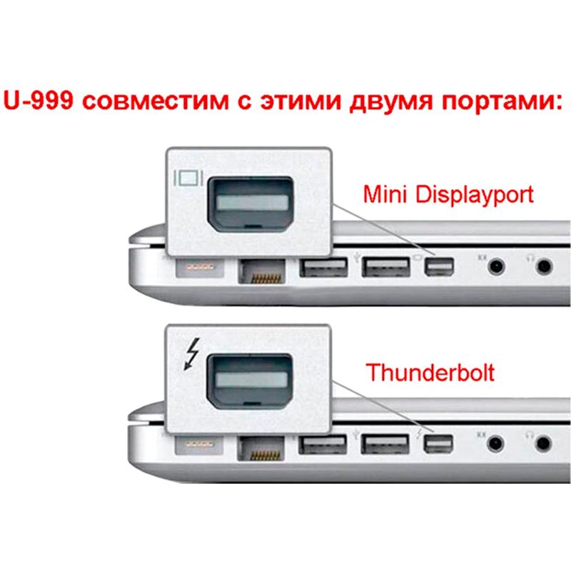 Зовнішній вигляд Перехідник STLAB Mini DisplayPort to VGA White (U-999 white)