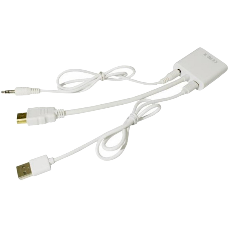 Перехідник STLAB HDMI - VGA+3.5 White (U-990 white) Вид перехідник