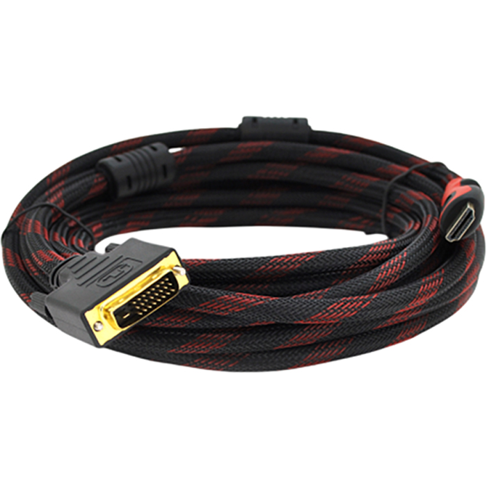 Кабель VOLTRONIC HDMI-DVI 5 м Black/Red (YT-HDMI (M)-DVI (M)-5,0)