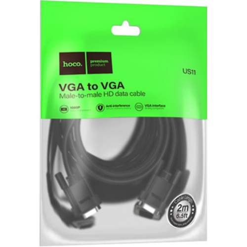 Фото Кабель HOCO US11 VGA - VGA 2м Black (6942007628211)
