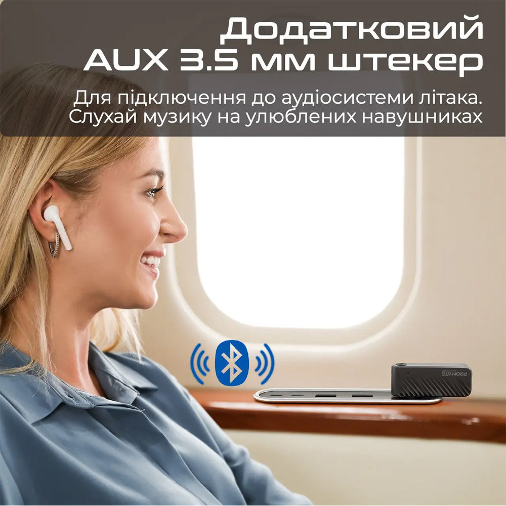 Фото 2 Bluetooth трансмиттер PROMATE airlink-bt AUX Black