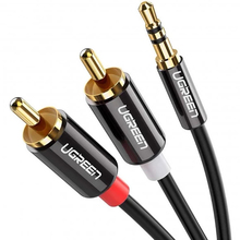 Кабель UGREEN AV116 3.5 mm to 2 RCA Audio Cable 2 м Black (90401969)