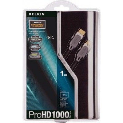 

Кабель BELKIN HDMI (AM/AM) ProHD 1000 1м, Black, HDMI (AM/AM) ProHD 1000 1м, Black
