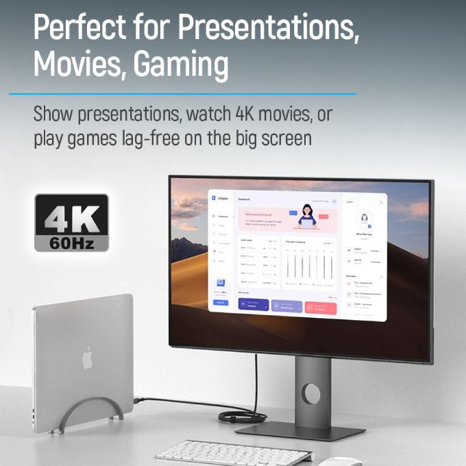 Зовнішній вигляд Кабель COLORWAY USB Type-C - HDMI 4K 60Hz 2м Black (CW-CBCHD077-BK)