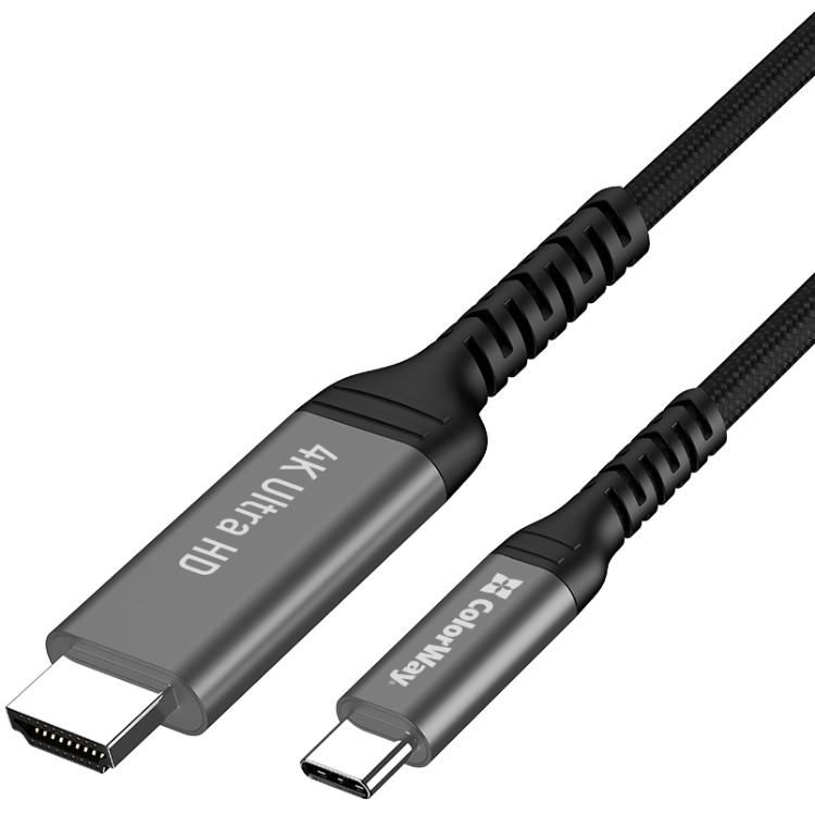 Кабель COLORWAY USB Type-C - HDMI 4K 60Hz 2м Black (CW-CBCHD077-BK) Вид кабель