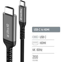 Кабель COLORWAY USB Type-C - HDMI 4K 60Hz 2м Black (CW-CBCHD077-BK)