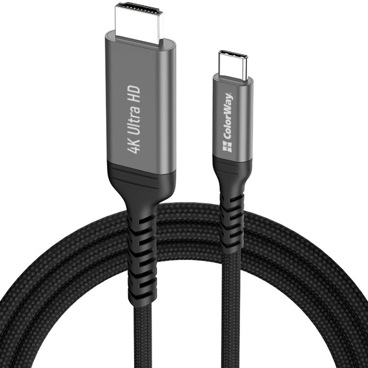 Кабель COLORWAY USB Type-C - HDMI 4K 60Hz 2м Black (CW-CBCHD077-BK)