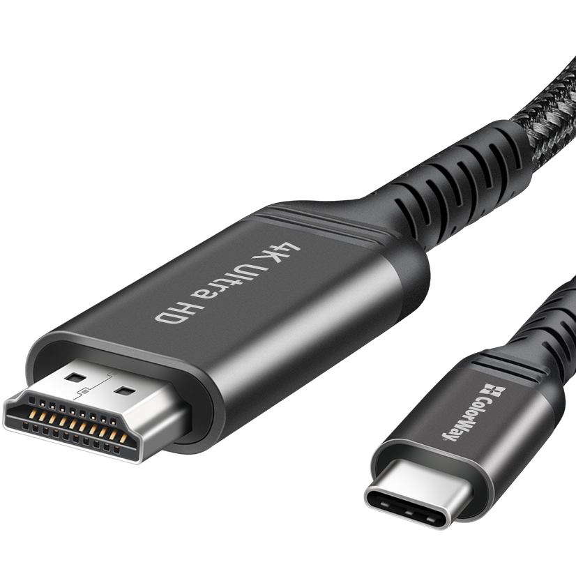 Кабель COLORWAY USB Type-C - HDMI 4K 60Hz 2м Black (CW-CBCHD077-BK) Конектори папа-папа