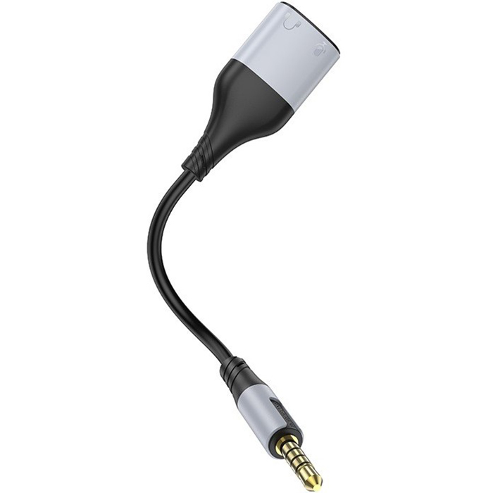 Перехідник BOROFONE BL19 Creator 2-in-1 3.5 mm Black (6941991108341) Конектори папа-мама