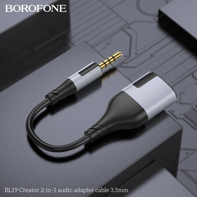 Замовити Перехідник BOROFONE BL19 Creator 2-in-1 3.5 mm Black (6941991108341)