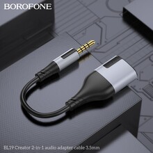 Перехідник BOROFONE BL19 Creator 2-in-1 3.5 mm Black (6941991108341)